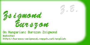 zsigmond burszon business card